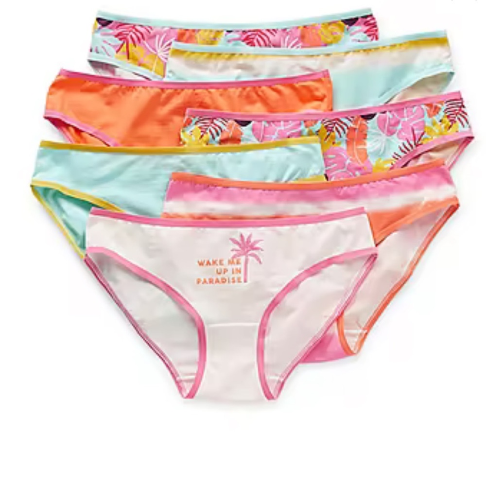 NWT 7-pack Thereabouts brand Girls Bikinis Underwear size 10